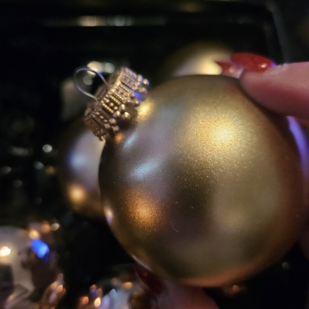 🎄Vintage Gold Glass Christmas Ornaments (8)